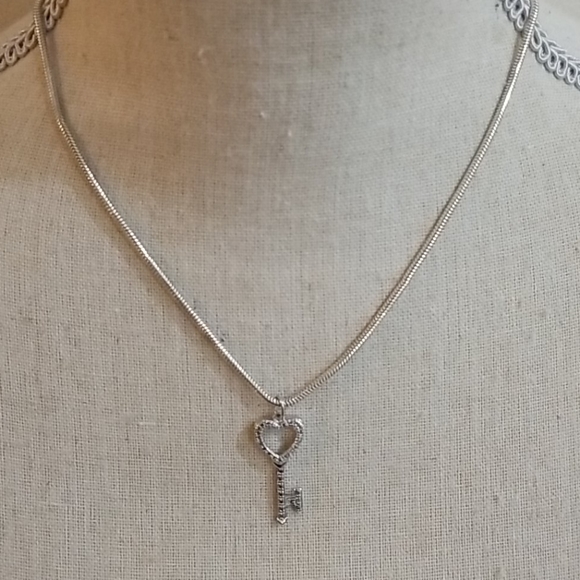 Jewelry - Sterling Silver Necklace with Key Pendant